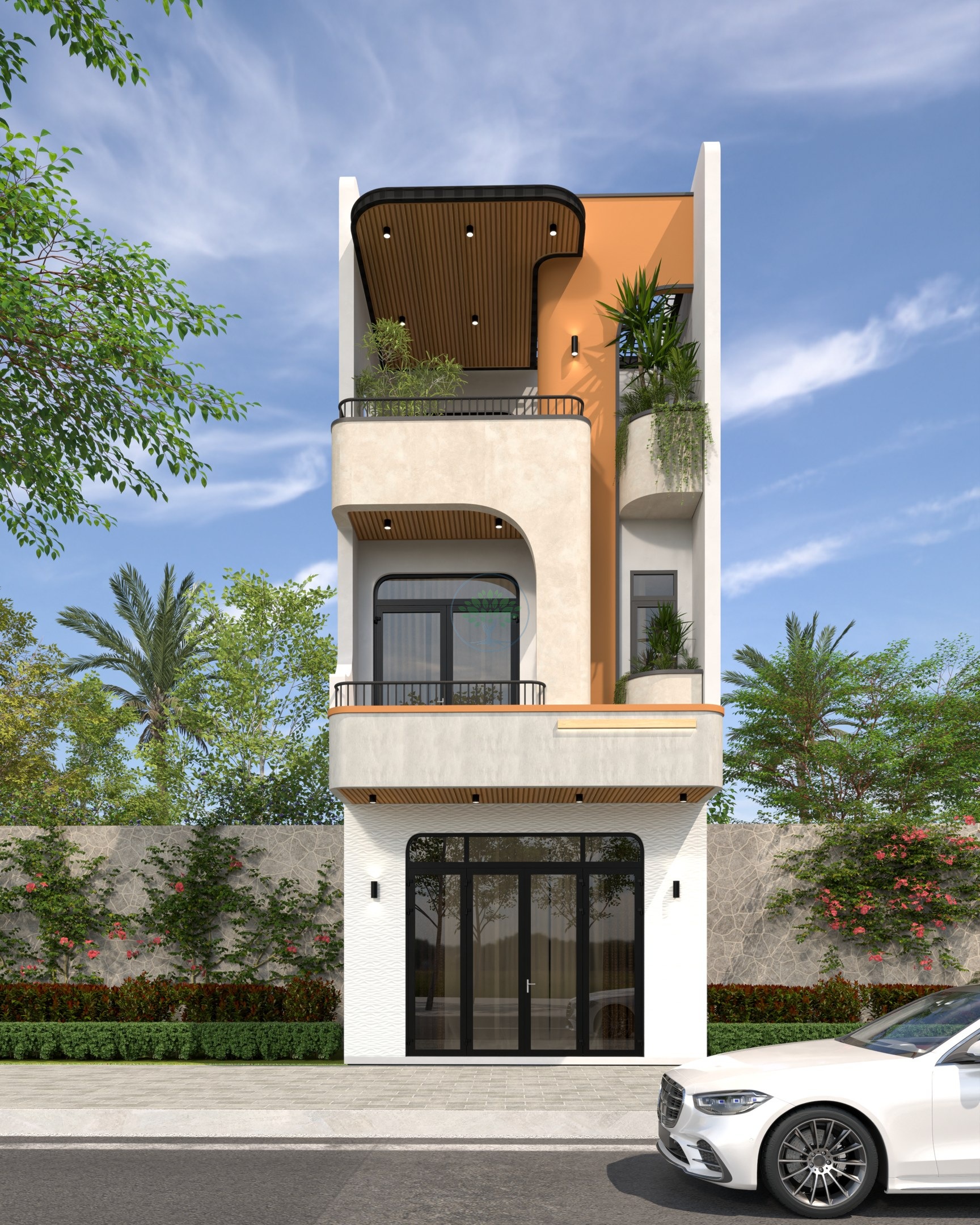 Nhà phố 3 tầng đường D14 - KDC Hồng Loan, phối cảnh kiến trúc