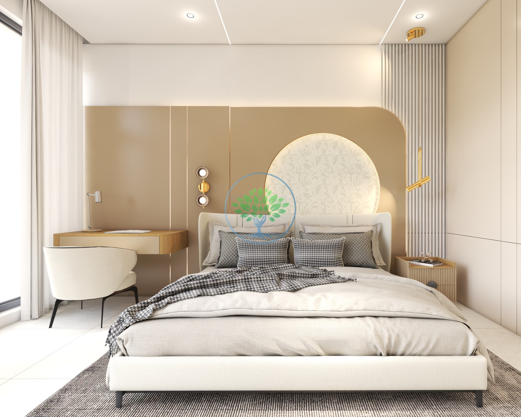 Phòng ngủ chính nhà phố 3 tầng Thành Đô, Ô Môn — TDL.Cons